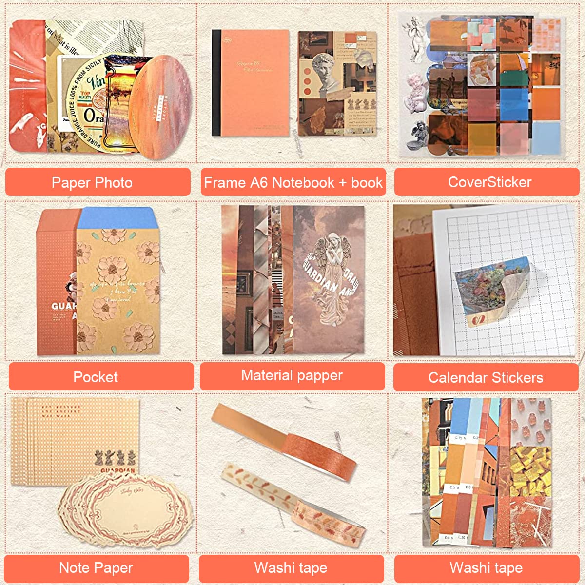 HASTHIP Scrapbook Stickers Supplies Kit, DIY Journal Kit with Journaling/Scrapbooking Aesthetic Kit for Bullet Junk Journals, Art Scrapbook Kit with A6 Notebook, Stickers Craft Kits Album Aesthetic HASTHIP Scrapbook Stickers Supplies Kit, DIY Journal Kit with Journaling/Scrapbooking Aesthetic Kit for Bullet Junk Journals, Art Scrapbook Kit with A6 Notebook, Stickers Craft Kits Album Aesthetic